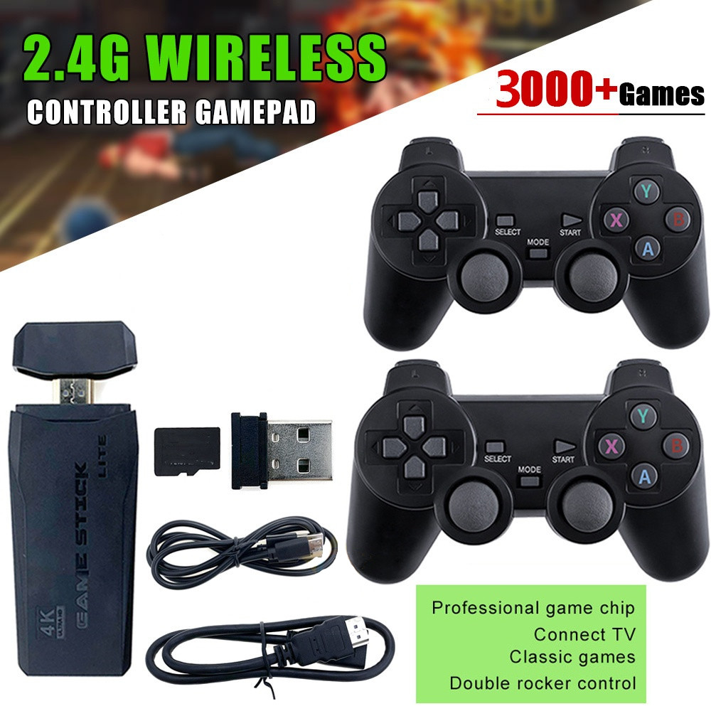 Console de Jeux vidéo 2.4G Double Contrôleur Sans Fil Jeu Bâton 4K 10000 Jeux 64 32 GO Rétro Jeux pour PS1/GBA Garçon Cadeau De Noël Console de Jeux vidéo 2.4G Double Contrôleur Sans Fil Jeu Bâton 4K 10000 Jeux 64 32 GO Rétro Jeux pour PS1/GBA Garçon Cadeau De Noël