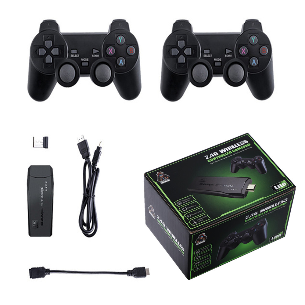 Console de Jeux vidéo 2.4G Double Contrôleur Sans Fil Jeu Bâton 4K 10000 Jeux 64 32 GO Rétro Jeux pour PS1/GBA Garçon Cadeau De Noël Console de Jeux vidéo 2.4G Double Contrôleur Sans Fil Jeu Bâton 4K 10000 Jeux 64 32 GO Rétro Jeux pour PS1/GBA Garçon Cadeau De Noël