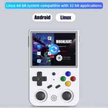 ANBERNIC – jeu portable rétro RG353V, 3.5 pouces, 640×480, avec poignée, lecteur 48199, Android 11, Linux OS HD, simulateur intégré, 20 pièces