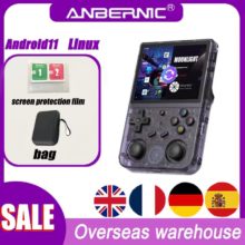 ANBERNIC – jeu portable rétro RG353V, 3.5 pouces, 640×480, avec poignée, lecteur 48199, Android 11, Linux OS HD, simulateur intégré, 20 pièces