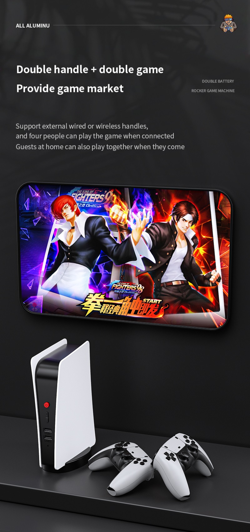 Console de jeu vidéo 4K avec 2 manettes sans fil, 128G, 20000 + jeux rétro classiques, Box TV, pour PSP, c3, FC, MD, Arcade Console de jeu vidéo 4K avec 2 manettes sans fil, 128G, 20000 + jeux rétro classiques, Box TV, pour PSP, c3, FC, MD, Arcade