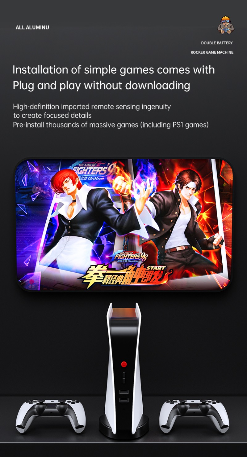 Console de jeu vidéo 4K avec 2 manettes sans fil, 128G, 20000 + jeux rétro classiques, Box TV, pour PSP, c3, FC, MD, Arcade Console de jeu vidéo 4K avec 2 manettes sans fil, 128G, 20000 + jeux rétro classiques, Box TV, pour PSP, c3, FC, MD, Arcade