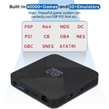 Console de jeu vidéo sans fil 4K, double système, avec 40000 jeux inclus, 128 ghz, compatible NDS/PS1/PSP/N64