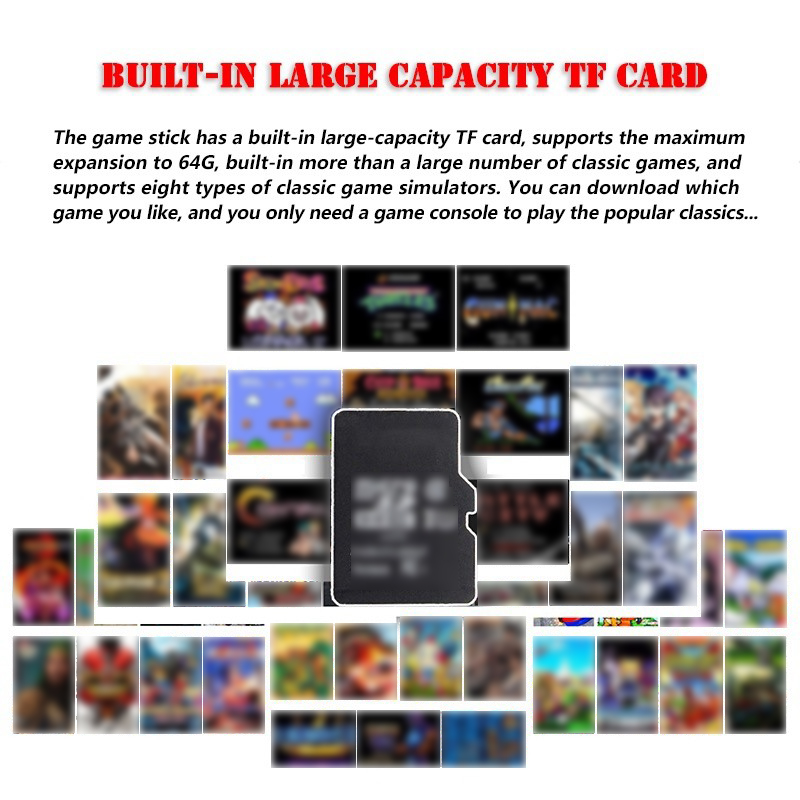 Console de jeux vidéo Stick Lite 4K 64G intégrée 10000 jeux rétro portable TV Console de jeux sans fil pour GBA jeu d'enfant