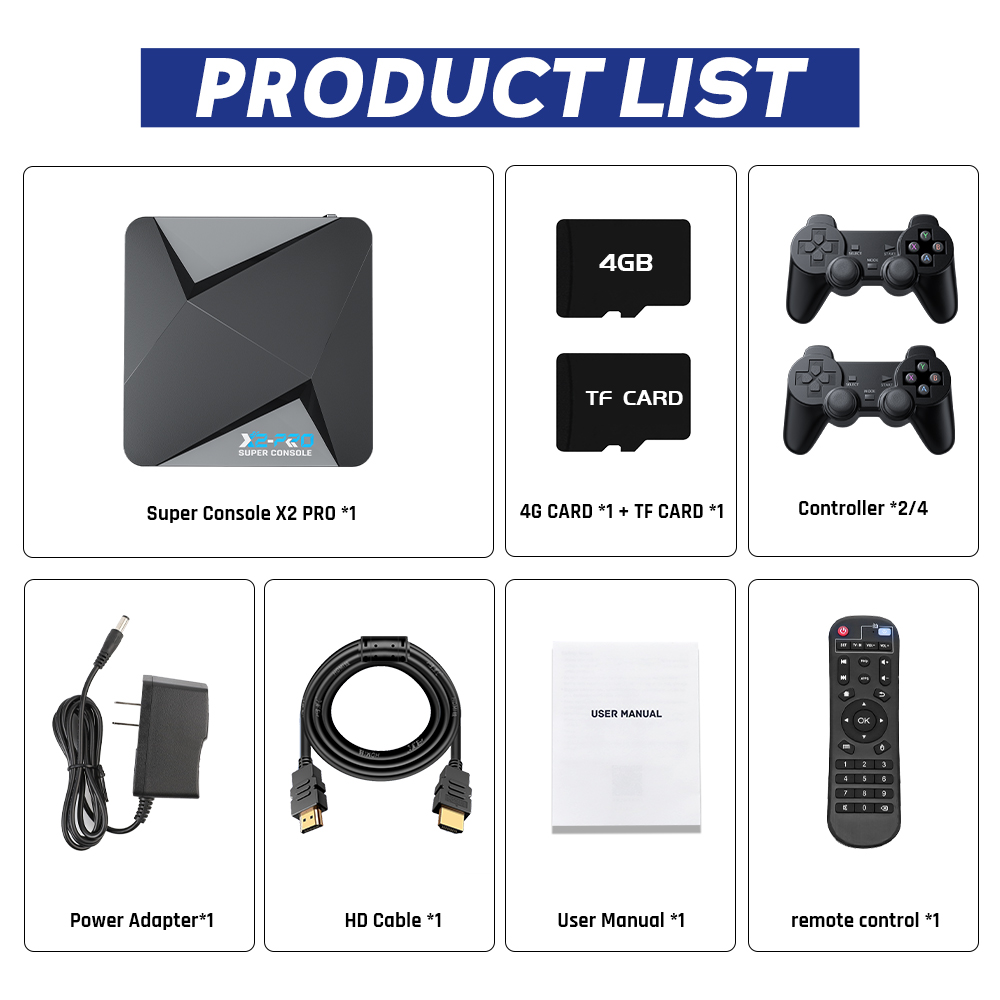 Console de jeu rétro X2 PRO pour PSP, PS1, Sega Saturn, N64, DC, 100000 + jeux classiques, TV Box 4K HD, lecteur double Wifi