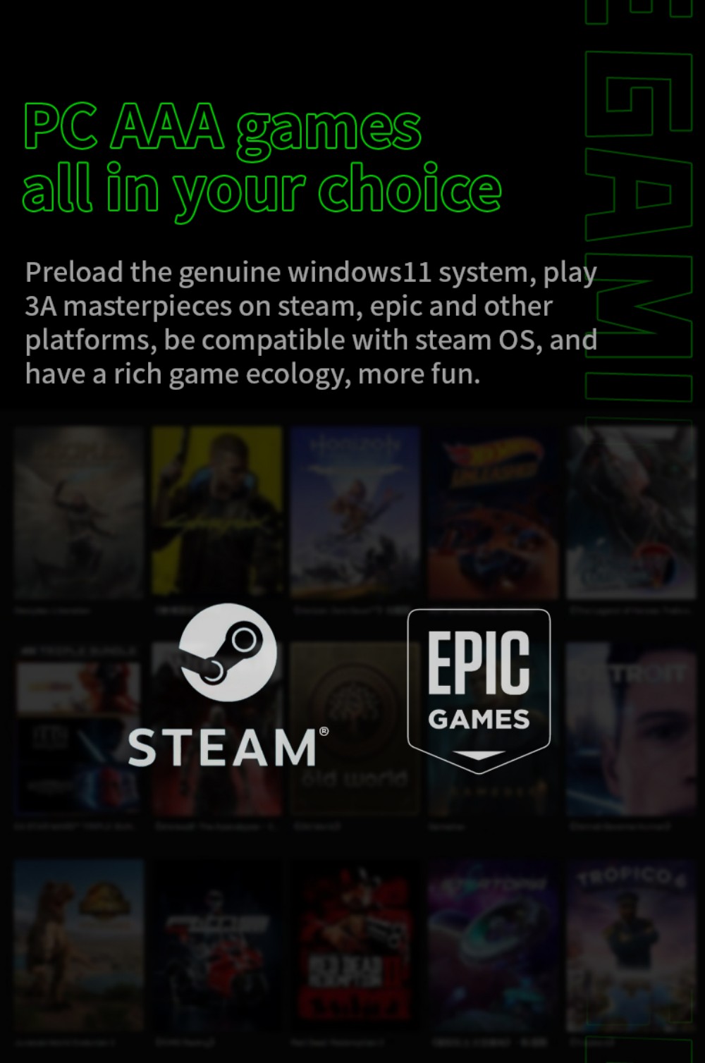 AOKZOE – Console de jeu portable A1, 8 pouces, ordinateur portable, AMD Ryzen 7 6800U, Mini PC de jeu, DDR5, 32 go, 2 to de SSD, wi-fi 6, écran tactile