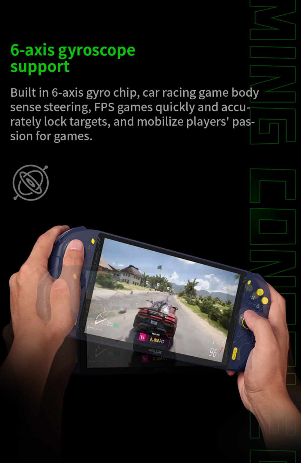 AOKZOE – Console de jeu portable A1, 8 pouces, ordinateur portable, AMD Ryzen 7 6800U, Mini PC de jeu, DDR5, 32 go, 2 to de SSD, wi-fi 6, écran tactile