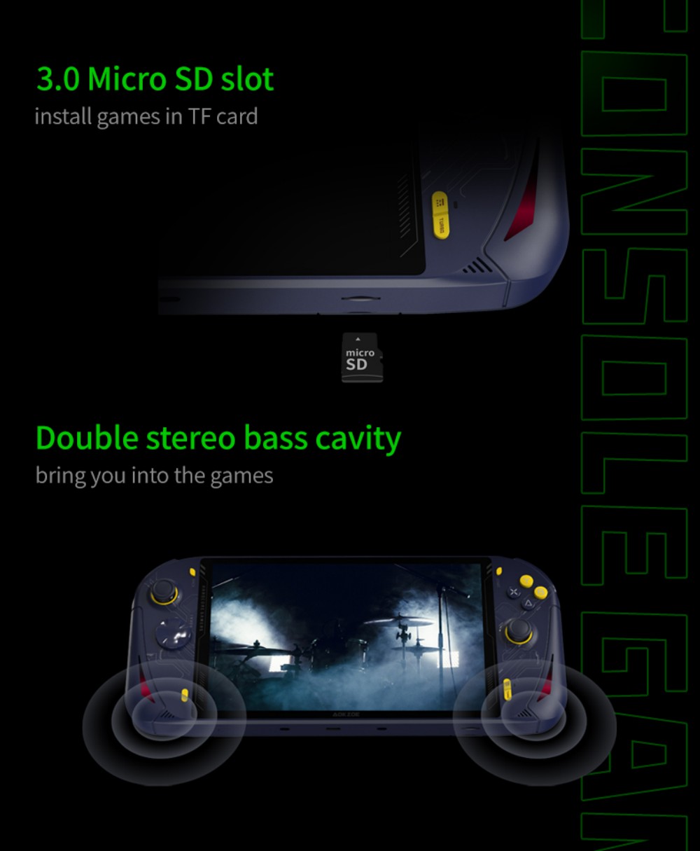 AOKZOE – Console de jeu portable A1, 8 pouces, ordinateur portable, AMD Ryzen 7 6800U, Mini PC de jeu, DDR5, 32 go, 2 to de SSD, wi-fi 6, écran tactile