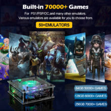TSINGO – Console de jeux vidéo Super X Pro Max TV 4K HD, double système S905X CPU 70000 + jeux 50 + émulateurs pour PSP/PS1/N64/DC