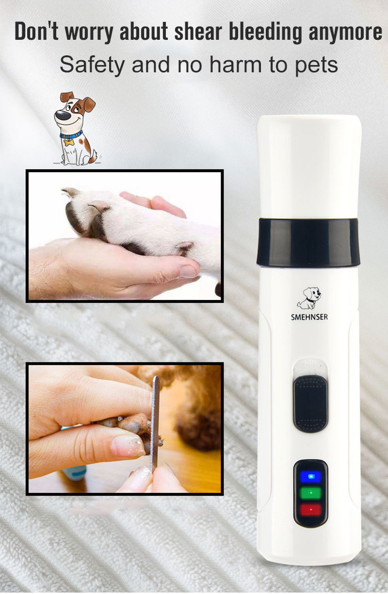 Coupe-ongles électrique pour animal de compagnie, matériel de toilettage rechargeable, avec chargeur usb, idéal pour griffes de chat et chien