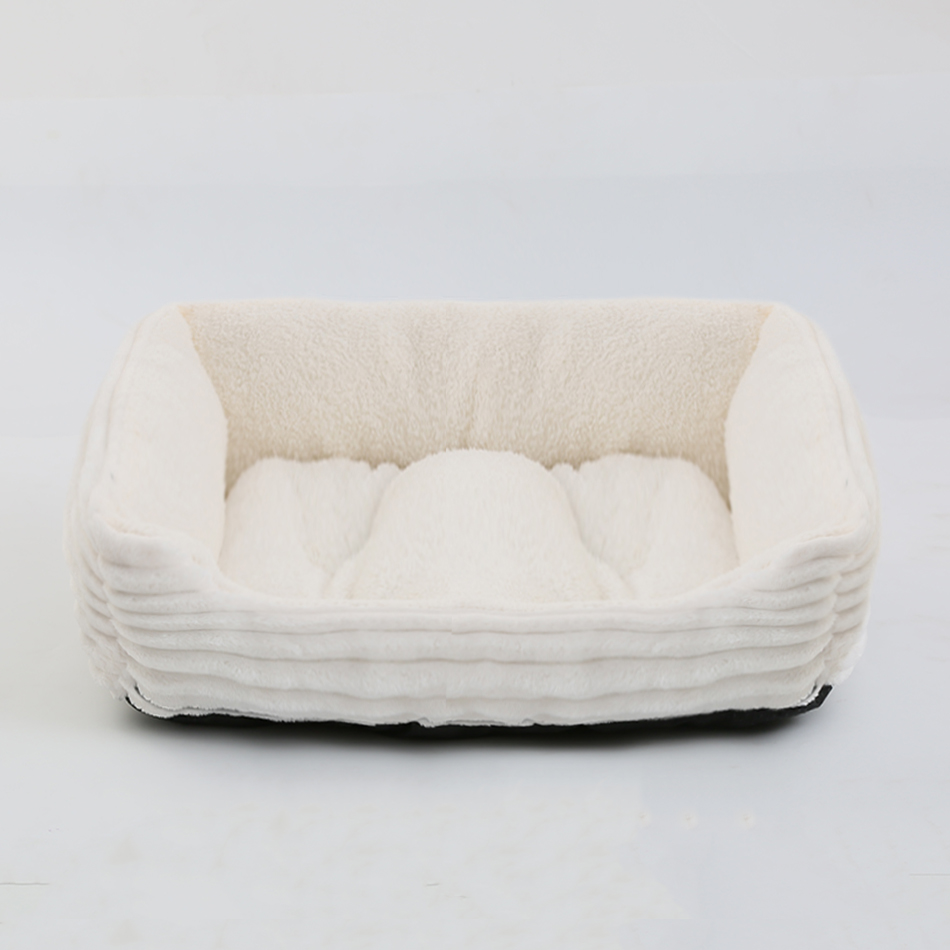 Lit en peluche carré pour animal de compagnie, niche pour chien, chat, moyen et petit, coussin de canapé, maison, fournitures pour animaux de compagnie