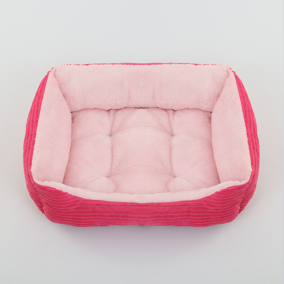 Lit en peluche carré pour animal de compagnie, niche pour chien, chat, moyen et petit, coussin de canapé, maison, fournitures pour animaux de compagnie