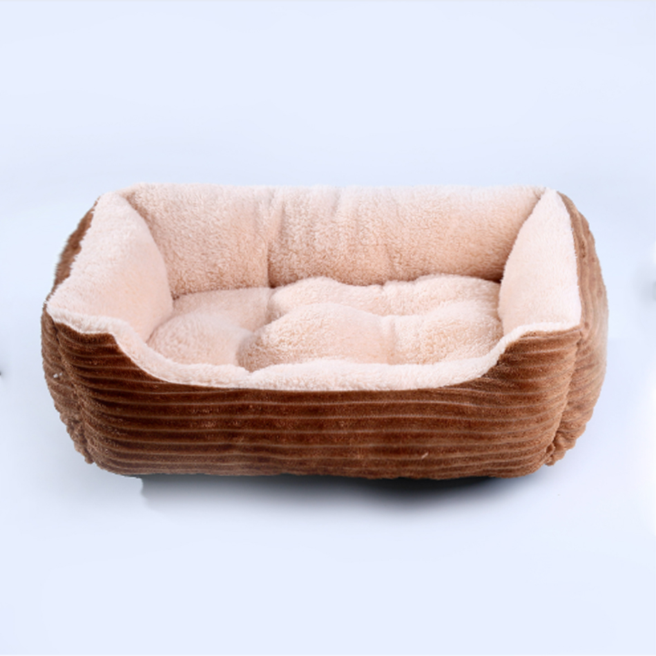 Lit en peluche carré pour animal de compagnie, niche pour chien, chat, moyen et petit, coussin de canapé, maison, fournitures pour animaux de compagnie