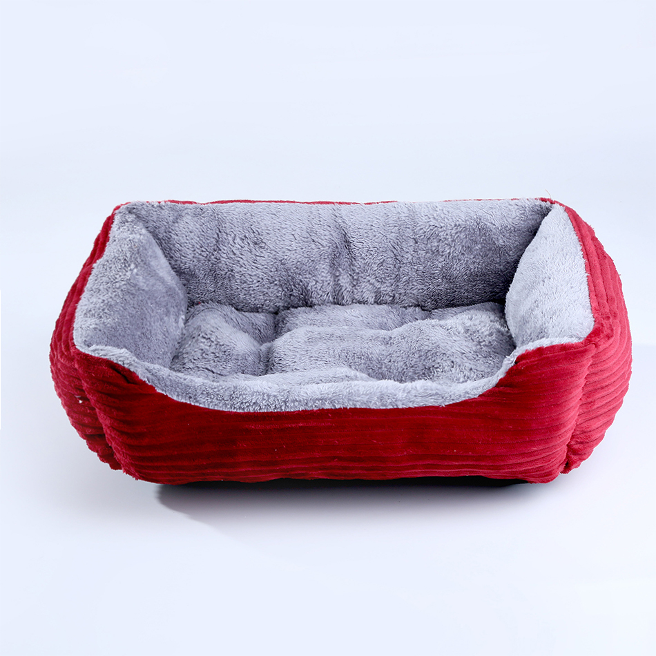 Lit en peluche carré pour animal de compagnie, niche pour chien, chat, moyen et petit, coussin de canapé, maison, fournitures pour animaux de compagnie