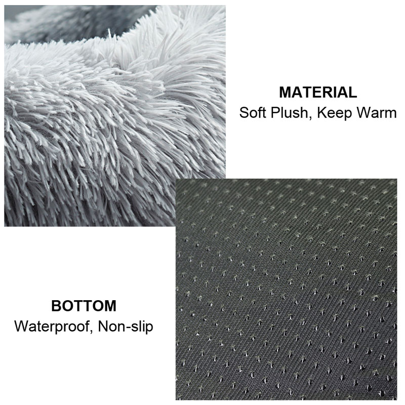 Lit Super doux pour chat, confortable, rond pour chien, chenil Ultra doux, antidérapant, chaud pour l'hiver, niche pour chien, coussin pour chat, lit d'hiver chaud