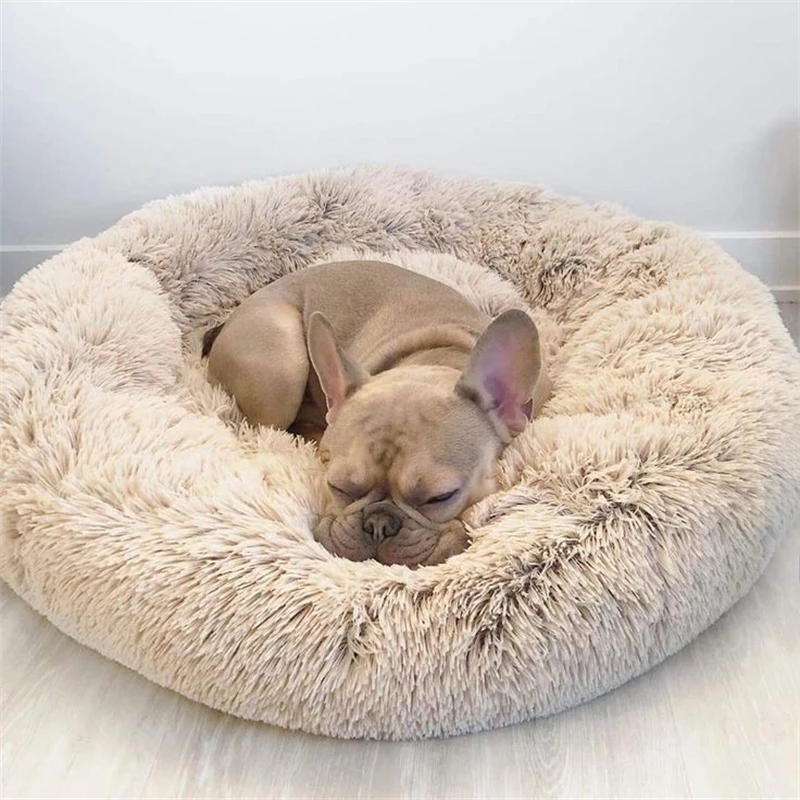 Lit Super doux pour chat, confortable, rond pour chien, chenil Ultra doux, antidérapant, chaud pour l'hiver, niche pour chien, coussin pour chat, lit d'hiver chaud