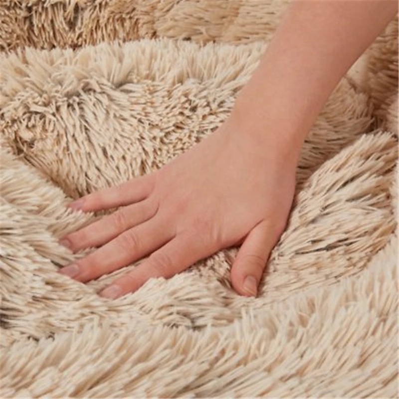 Lit Super doux pour chat, confortable, rond pour chien, chenil Ultra doux, antidérapant, chaud pour l'hiver, niche pour chien, coussin pour chat, lit d'hiver chaud