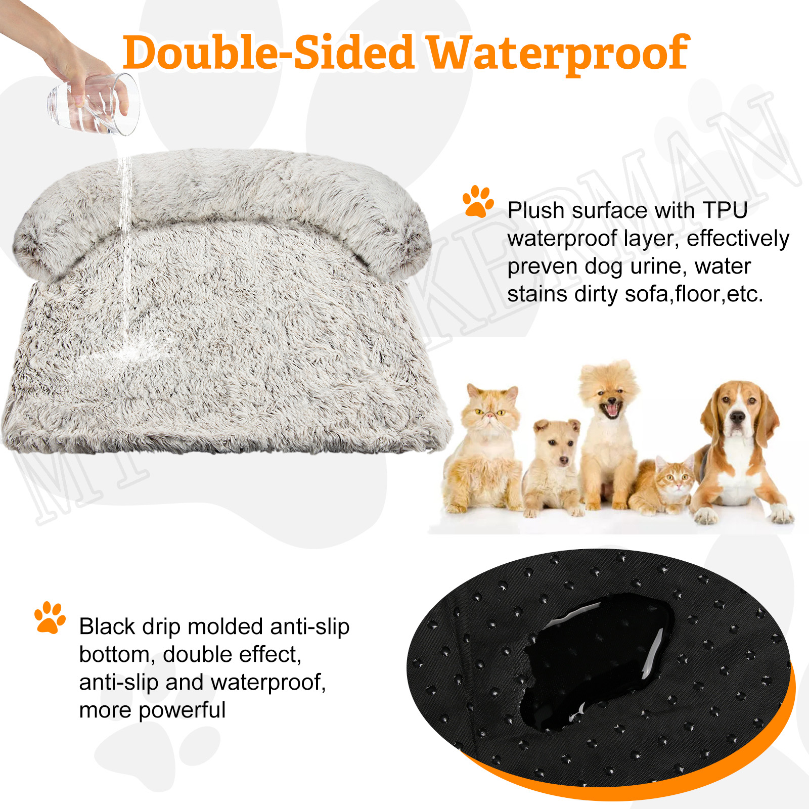 Grand canapé pour animaux de compagnie, lit pour chiens et chats, apaisant, nid chaud, lavable, doux, tapis de protection