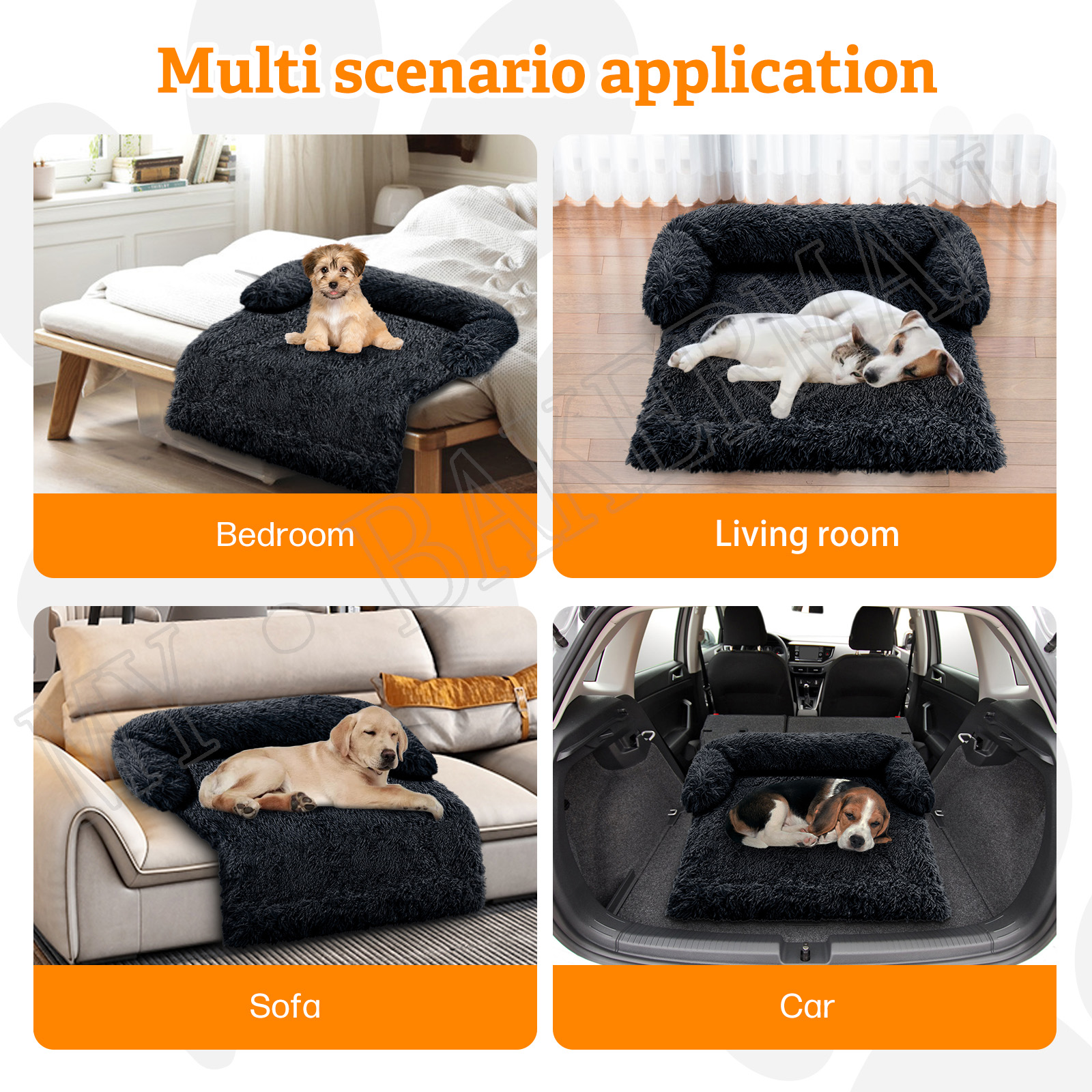Grand canapé pour animaux de compagnie, lit pour chiens et chats, apaisant, nid chaud, lavable, doux, tapis de protection