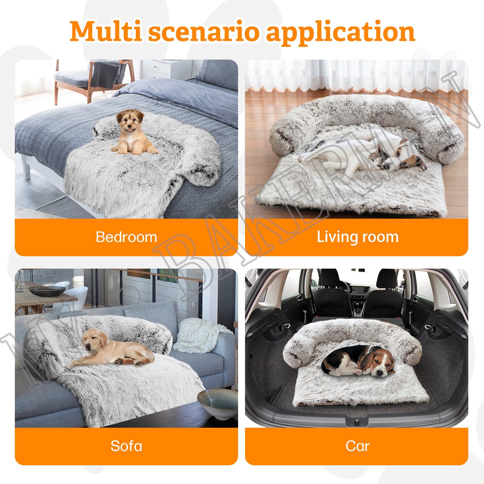 Grand canapé pour animaux de compagnie, lit pour chiens et chats, apaisant, nid chaud, lavable, doux, tapis de protection