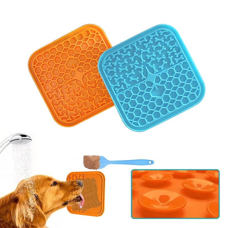 Tapis à lécher en Silicone pour chien, bain au beurre de cacahuètes, alimentation lente, pour chats