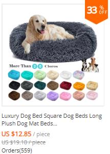 Coussin de lit en peluche pour chien, tapis Long en peluche pour petits et grands chiens, fournitures pour animaux de compagnie, lit chaud d'hiver pour chiot, lit de couchage pour chiens