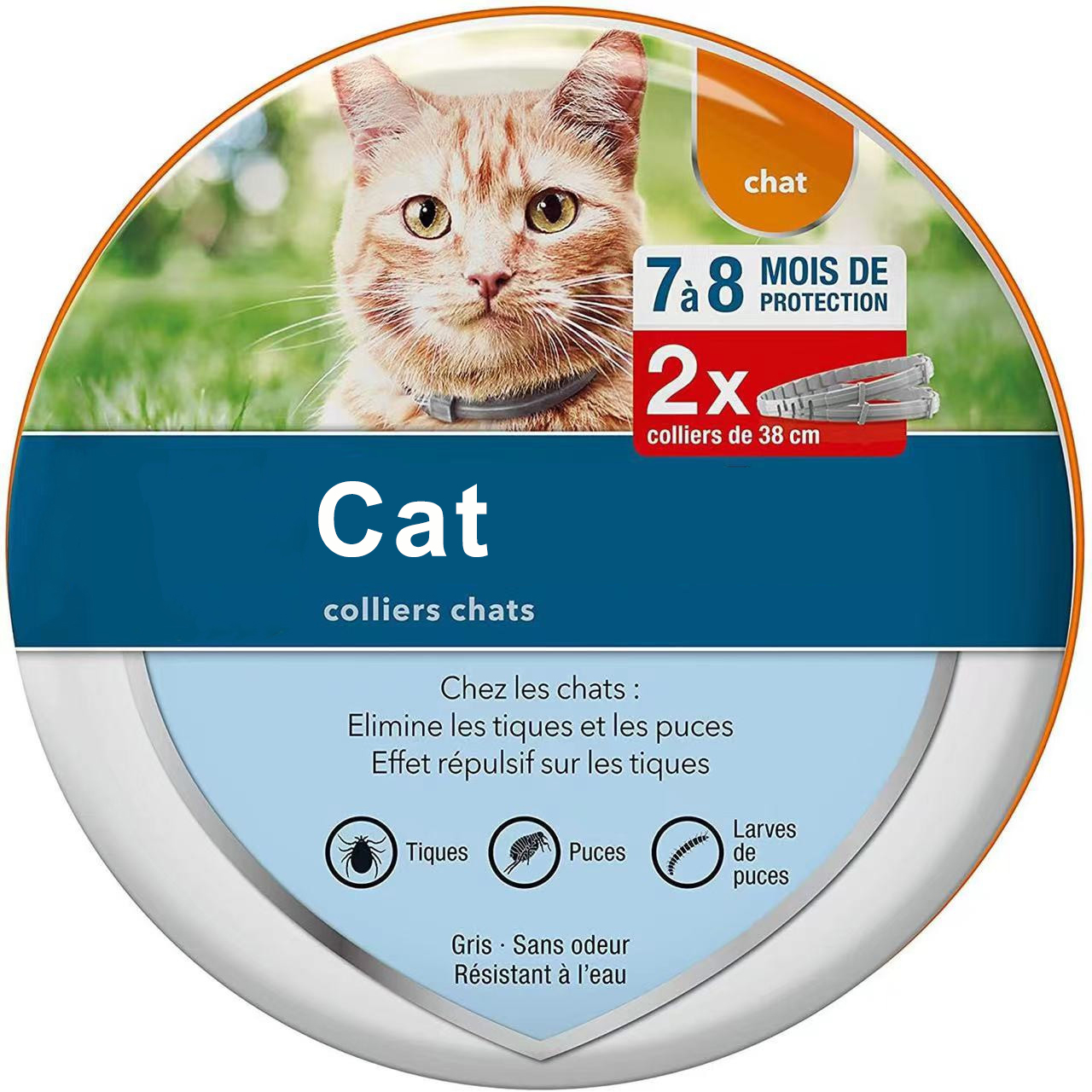 Collier anti-puces et tiques pour chiens de 8 mois, collier anti-puces et anti-tiques pour grands chiens de plus de 18 livres, collier anti-puces pour petits chiens et chats, 2 pièces