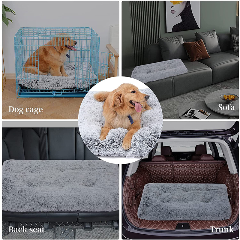Tapis de lit en peluche pour chien, lits de chat pour petits, moyens et grands chiens, coussin amovible pour le nettoyage des chiots, lits Super doux pour chiens et animaux de compagnie