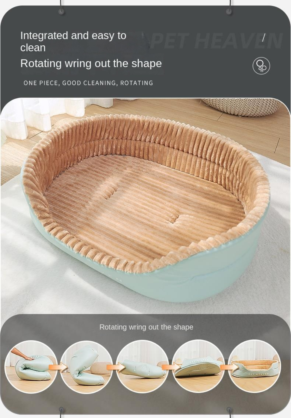 Niche pour chien, accessoire pour toutes saisons, lit pour chien, grand gabarit, poils dorés, amovible et lavable, tapis pour animaux de compagnie