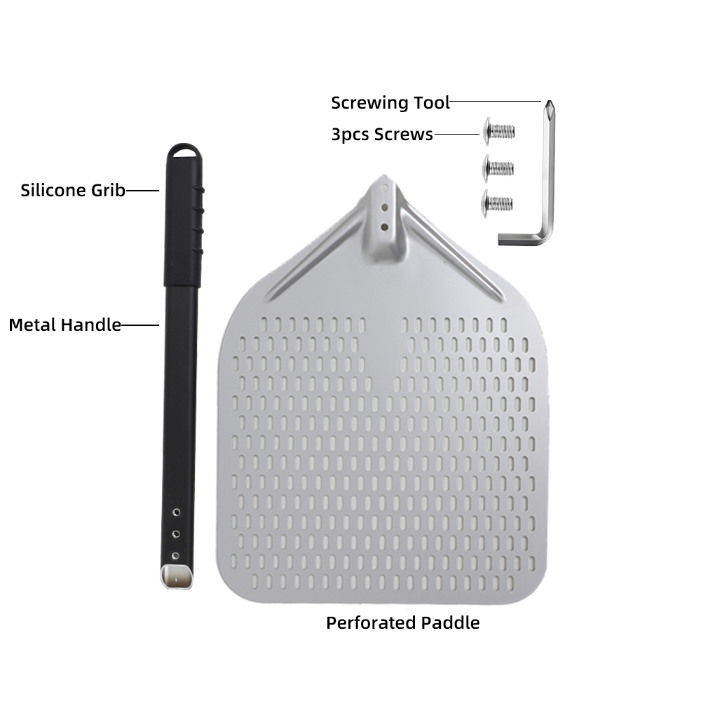 Grande pelle perforée à Pizza 10 12 13 14 pouces, manche court/Long pour le four, pelle tournante, ustensiles de cuisine, outils de cuisson à Pizza