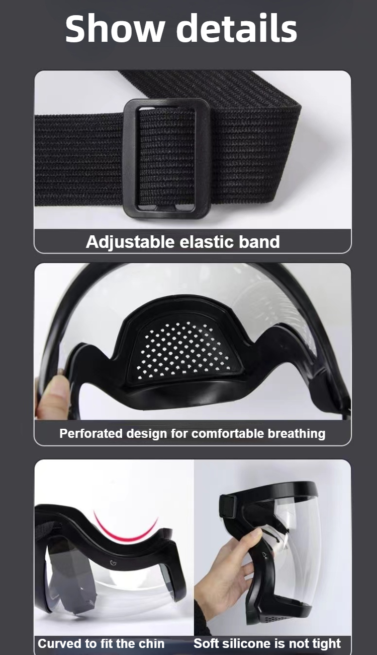 Masque de Protection facial complet, outils de cuisine, coupe-vent, Anti-poussière, lunettes de sécurité anti-éclaboussures, masque facial Transparent avec filtres