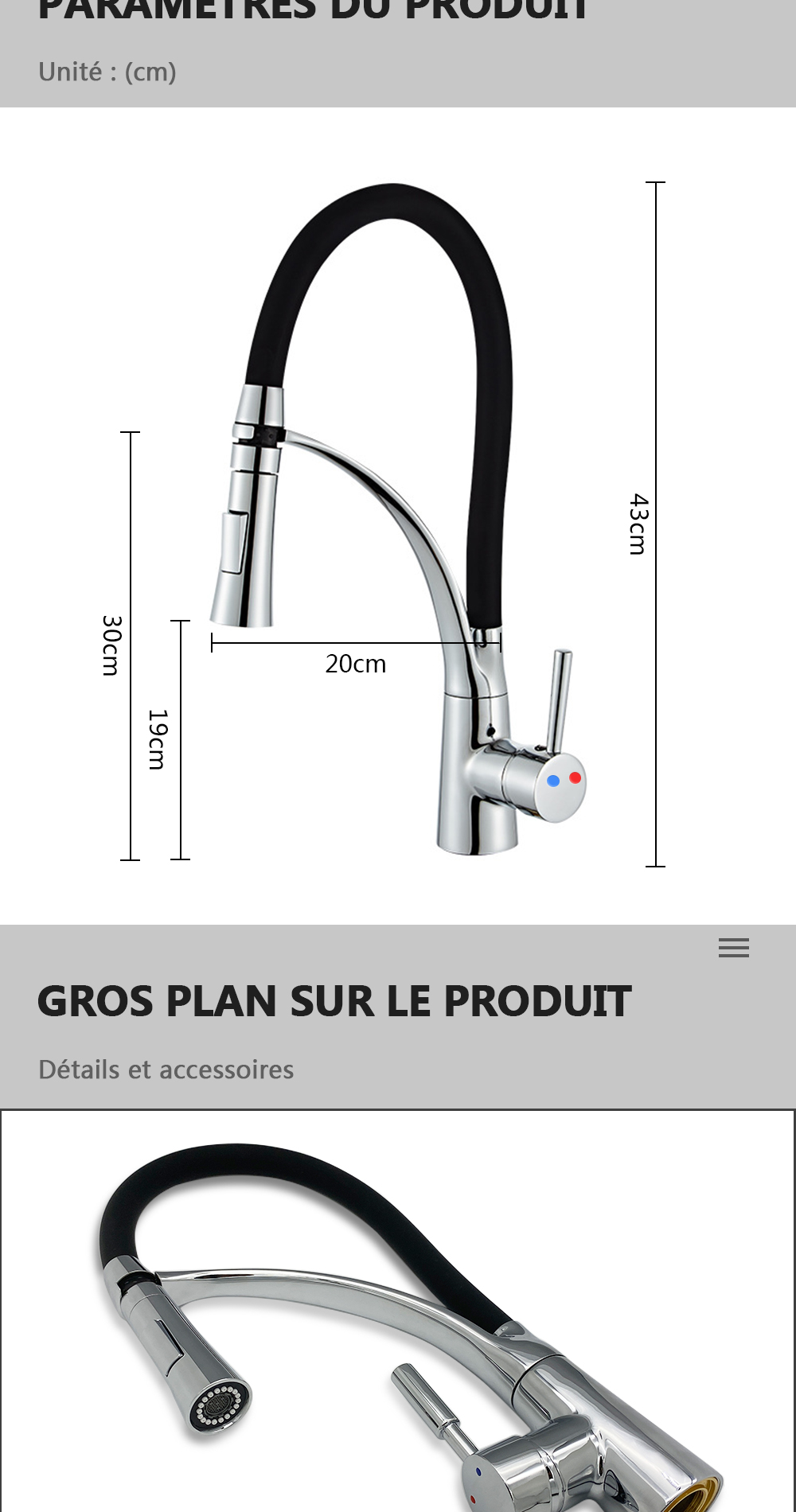 DQOK – robinet de Purification d'eau filtrée, robinet de cuisine à double poignée, robinet d'évier de cuisine