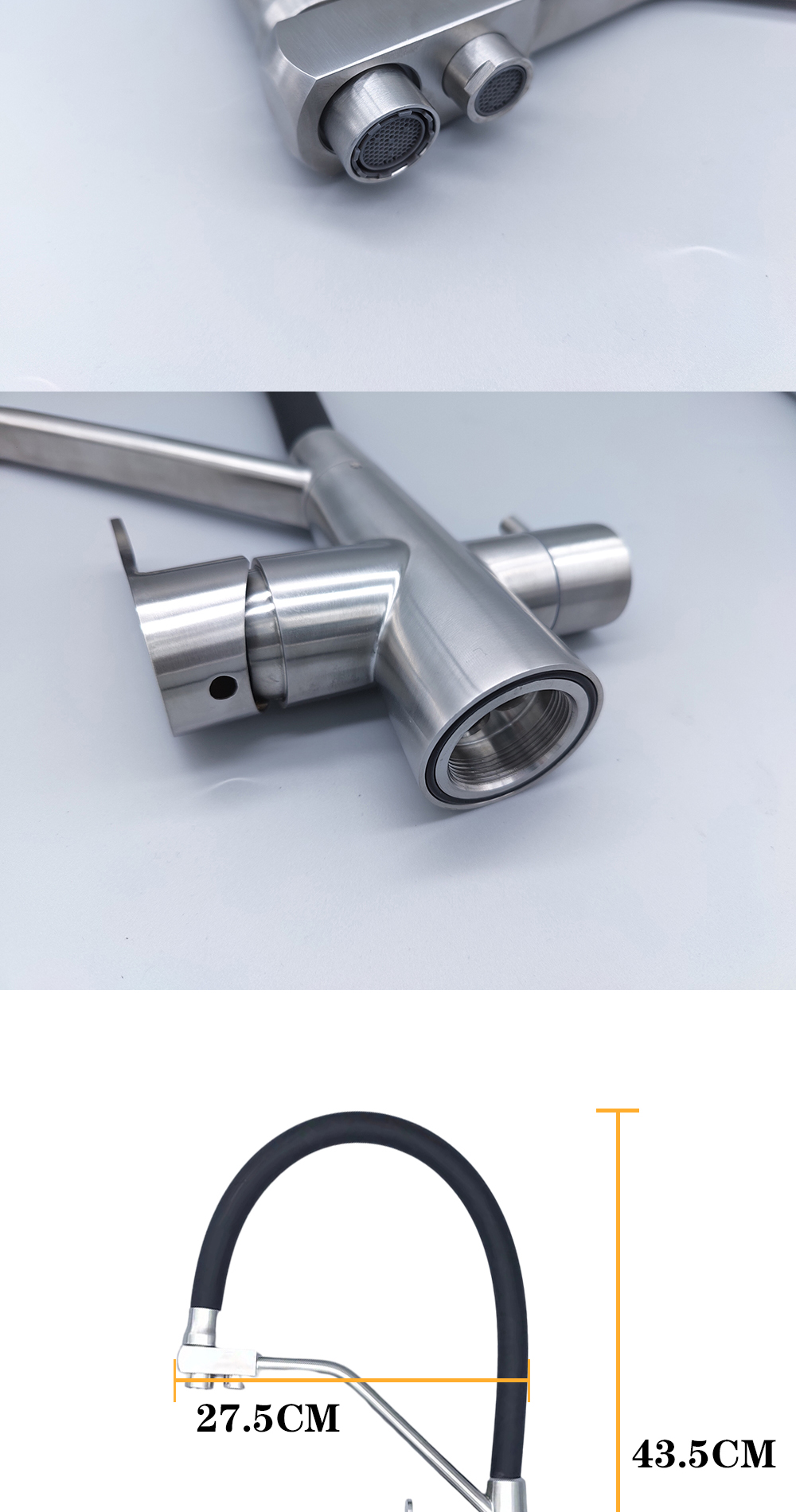 DQOK – robinet de Purification d'eau filtrée, robinet de cuisine à double poignée, robinet d'évier de cuisine