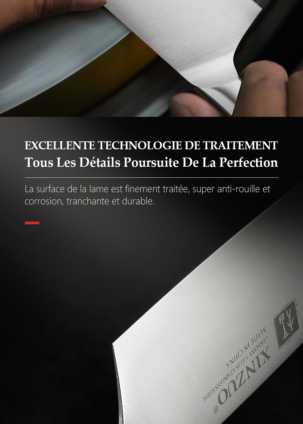 XINZUO couteau de Chef utilitaire de haute qualité 3.5 + 5 + 8 + 8 + 8 "Paring Cleaver allemagne 1.4116 acier inoxydable 1 pièce 5 pièces ensembles de couteaux de cuisine