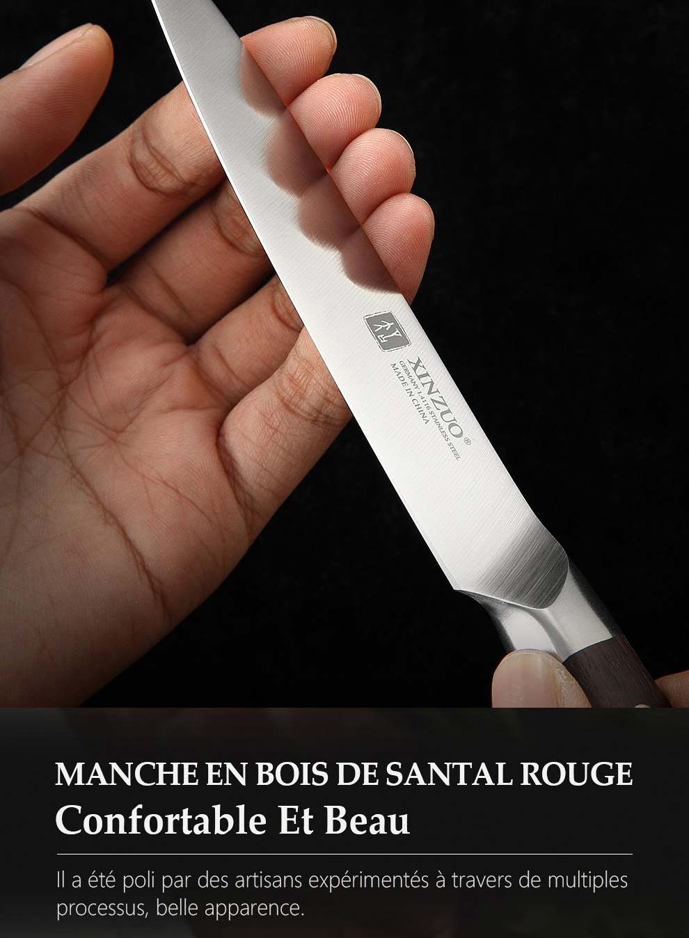 XINZUO couteau de Chef utilitaire de haute qualité 3.5 + 5 + 8 + 8 + 8 "Paring Cleaver allemagne 1.4116 acier inoxydable 1 pièce 5 pièces ensembles de couteaux de cuisine