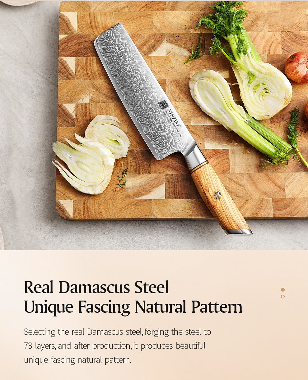 XINZUO couteau à manche en bois Nakiri