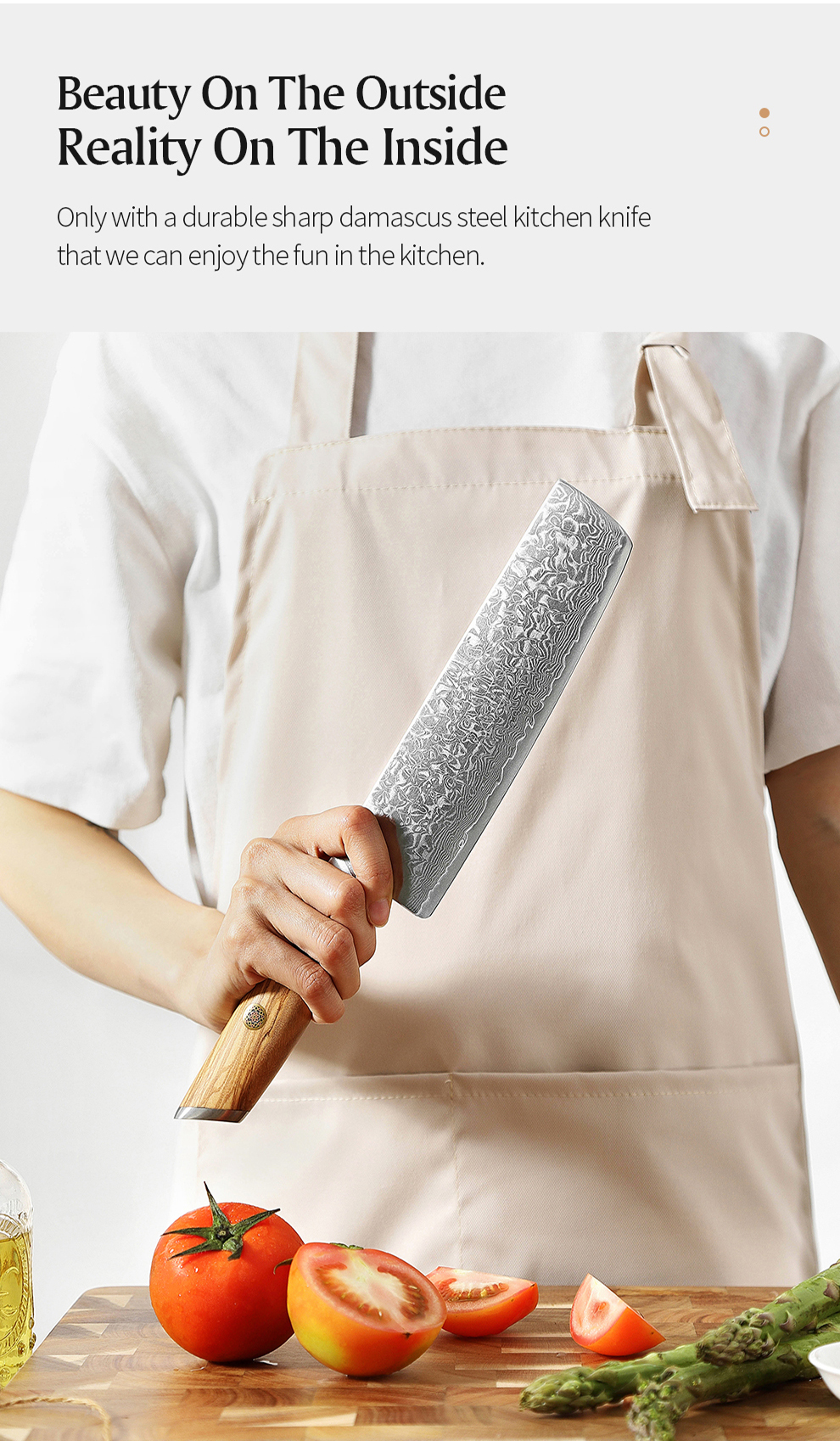 XINZUO couteau à manche en bois Nakiri