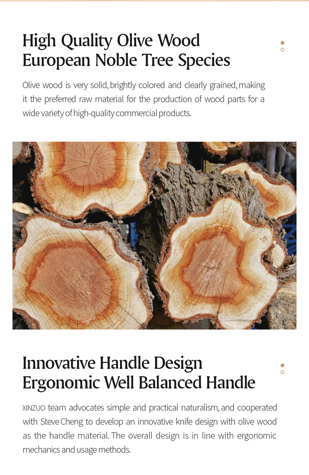 XINZUO couteau à manche en bois Nakiri