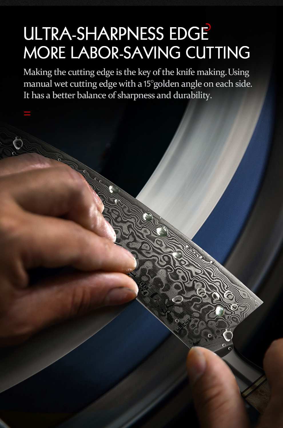 HEZHEN – ensemble de couteaux de Chef en acier