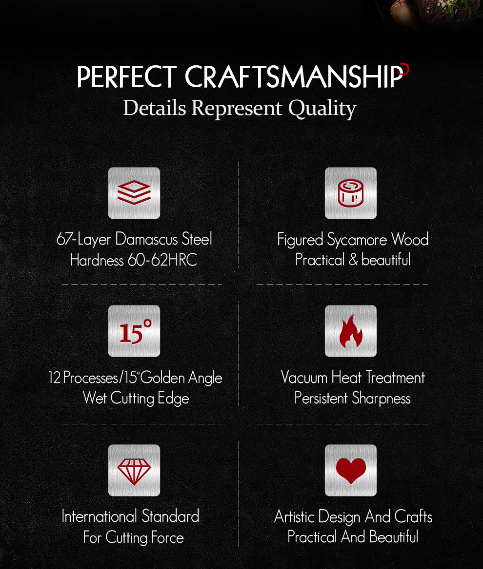 HEZHEN – ensemble de couteaux de Chef en acier