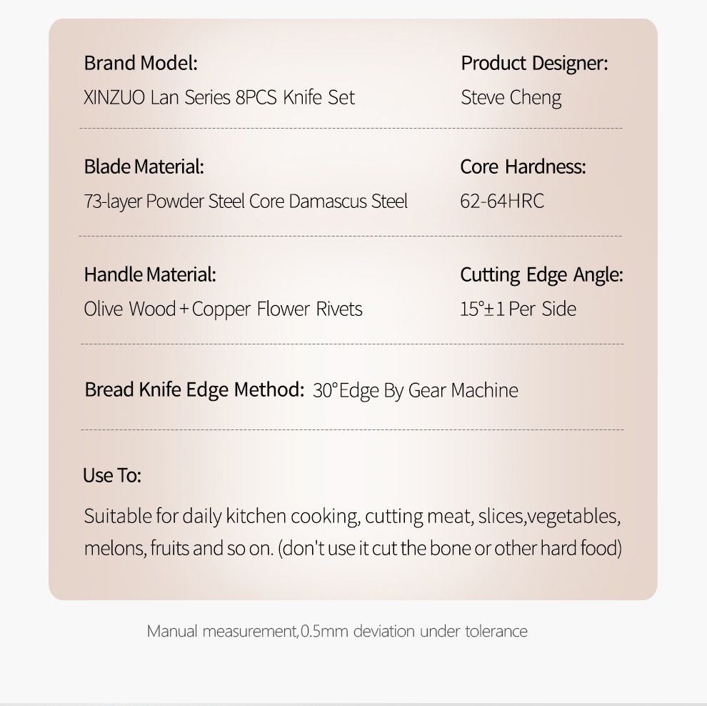 XINZUO ensemble de couteaux