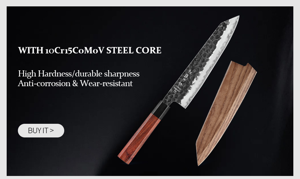 HEZHEN – couteau de Chef 3 couches,