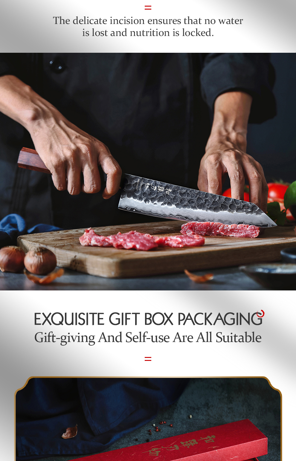 HEZHEN – couteau de Chef 3 couches,