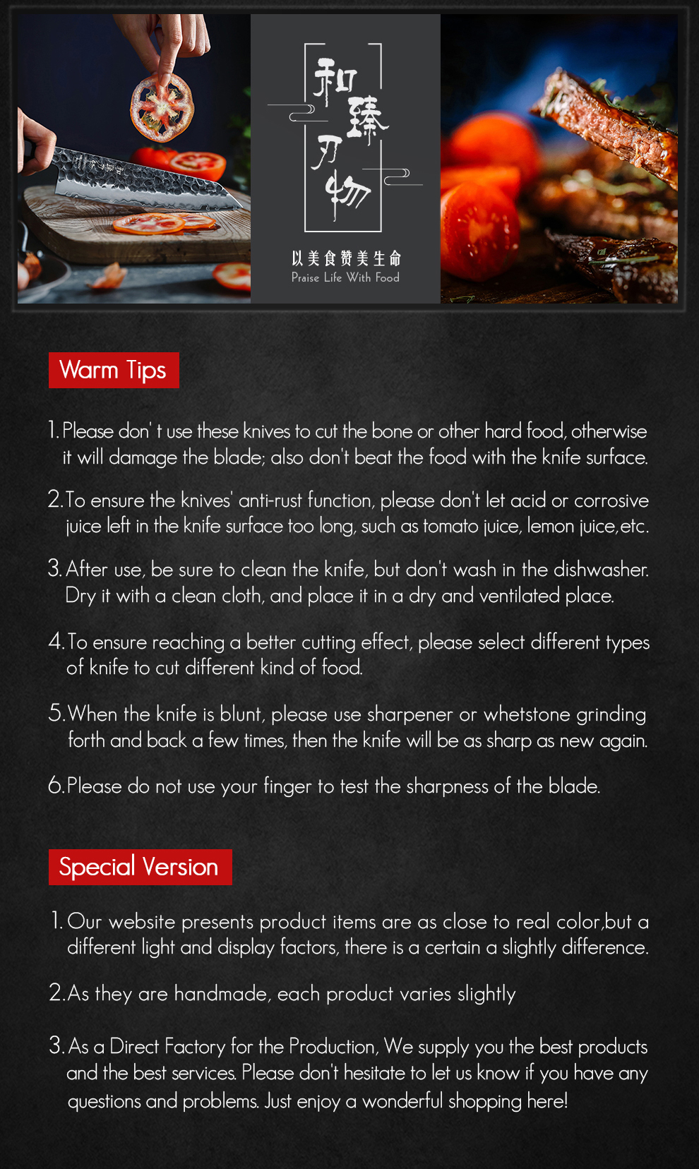 HEZHEN – couteau de Chef 3 couches,