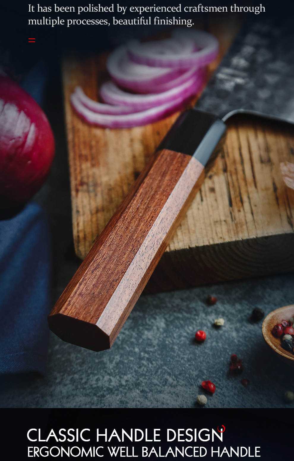 HEZHEN – couteau de Chef 3 couches,