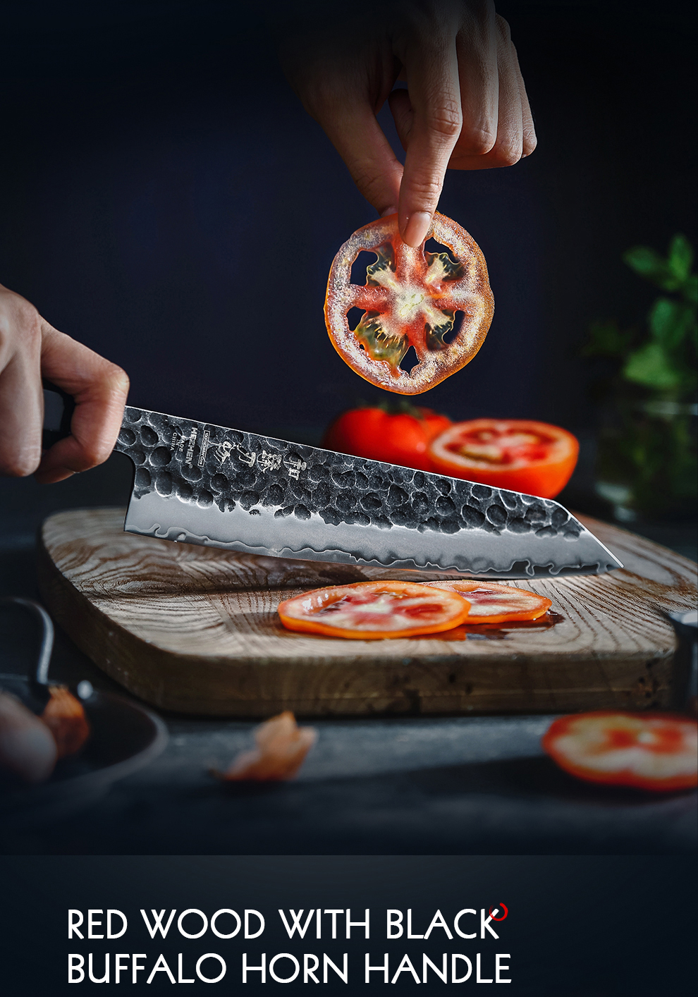 HEZHEN – couteau de Chef 3 couches,