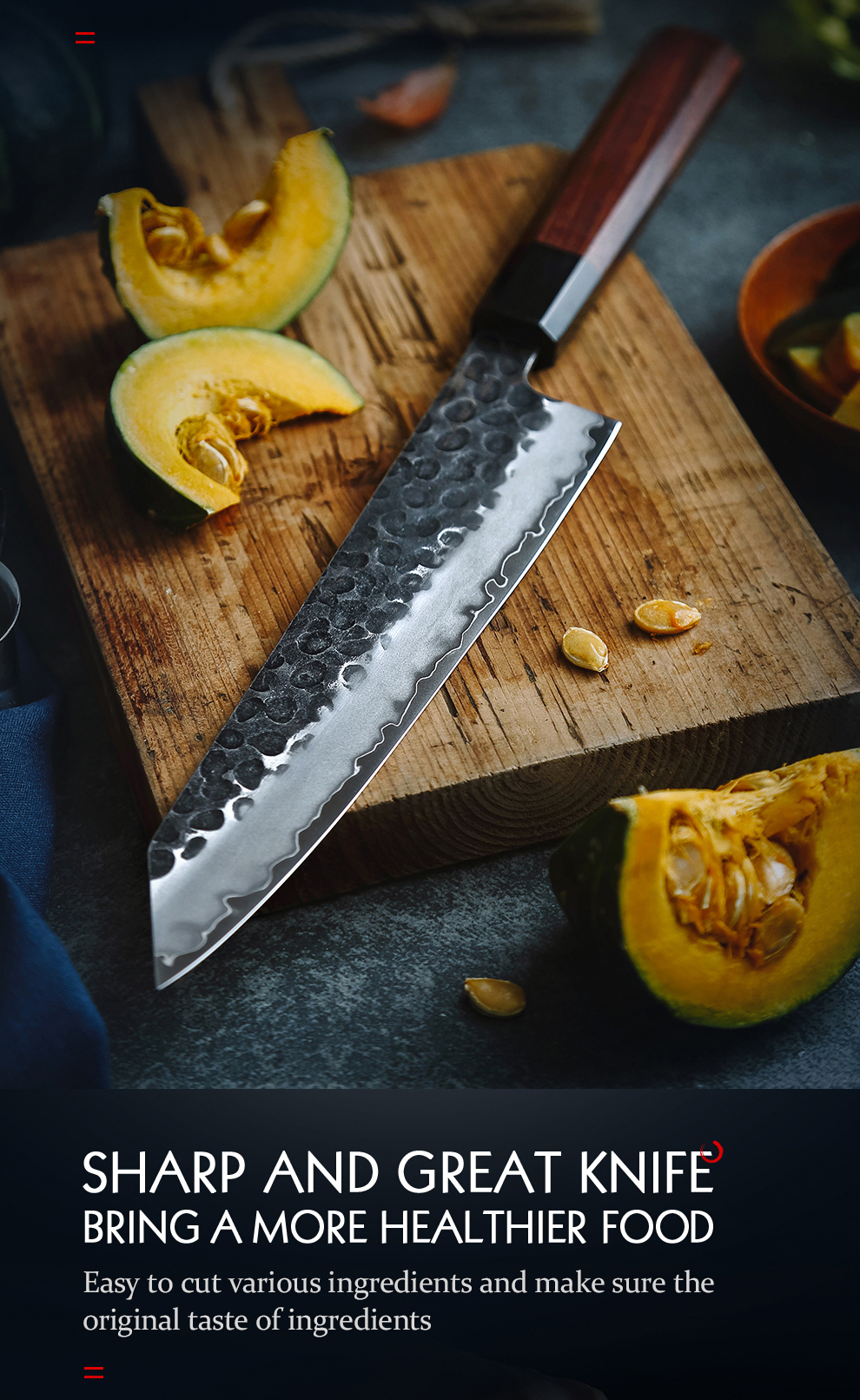 HEZHEN – couteau de Chef 3 couches,