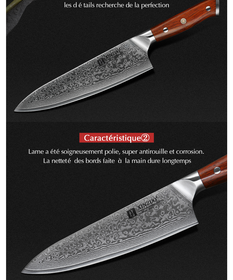 XINZUO couteaux de Chef chinois 8.5