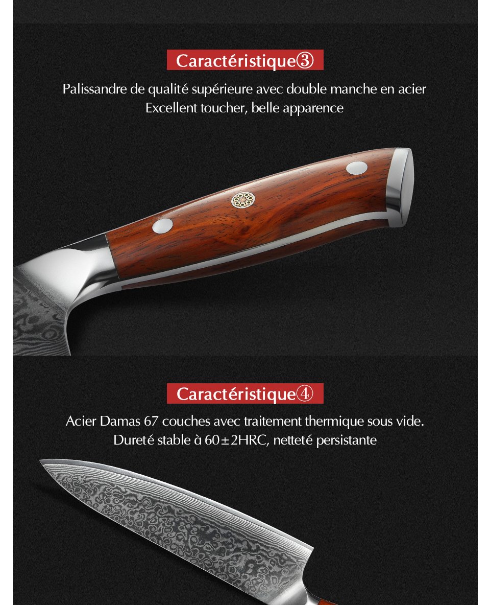 XINZUO couteaux de Chef chinois 8.5