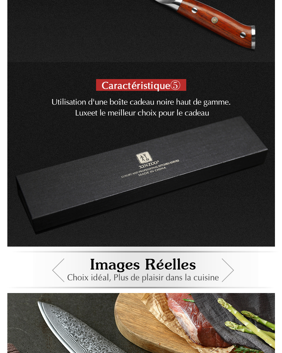 XINZUO couteaux de Chef chinois 8.5